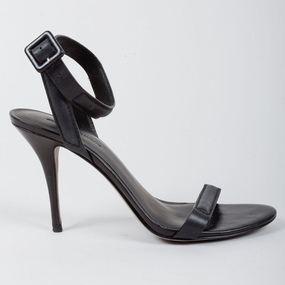 Alexander Wang Matte Black Leather Sandal - Picture 1 of 9